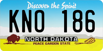 ND license plate KNO186