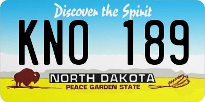 ND license plate KNO189