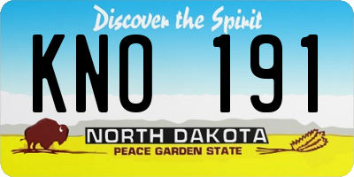 ND license plate KNO191