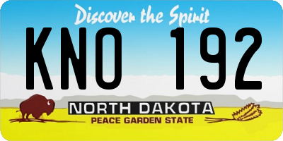 ND license plate KNO192