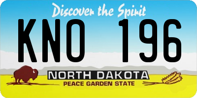 ND license plate KNO196