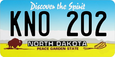 ND license plate KNO202