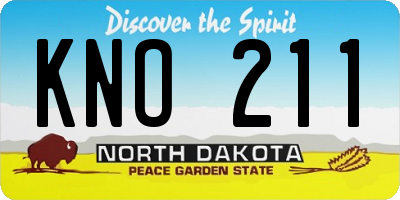 ND license plate KNO211
