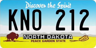 ND license plate KNO212