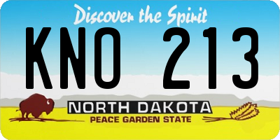 ND license plate KNO213