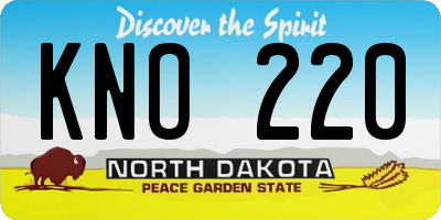 ND license plate KNO220