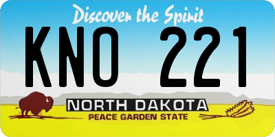 ND license plate KNO221