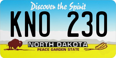 ND license plate KNO230