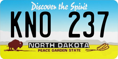 ND license plate KNO237