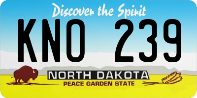 ND license plate KNO239
