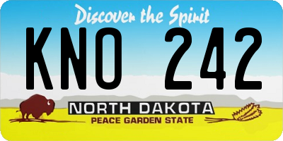 ND license plate KNO242