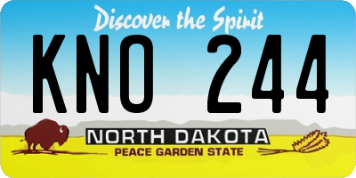 ND license plate KNO244