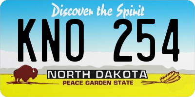 ND license plate KNO254