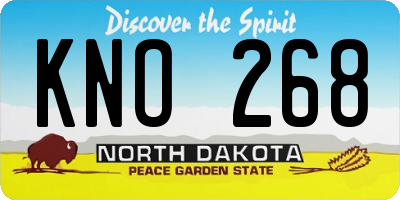 ND license plate KNO268