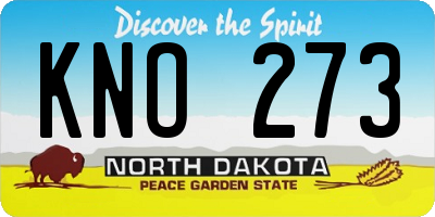 ND license plate KNO273