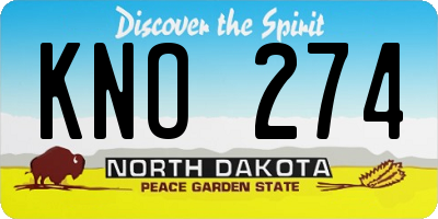ND license plate KNO274