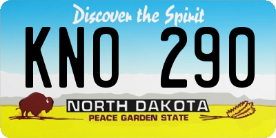 ND license plate KNO290