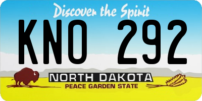 ND license plate KNO292