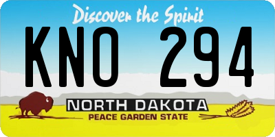 ND license plate KNO294