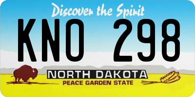 ND license plate KNO298