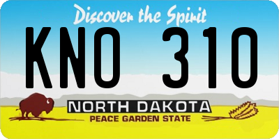 ND license plate KNO310