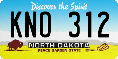 ND license plate KNO312