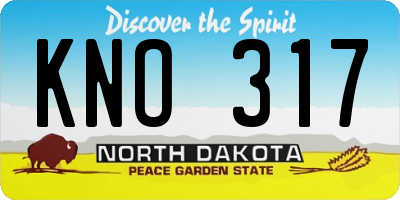 ND license plate KNO317