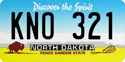 ND license plate KNO321
