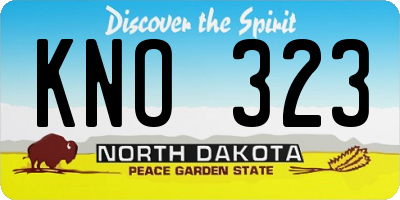 ND license plate KNO323