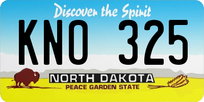 ND license plate KNO325
