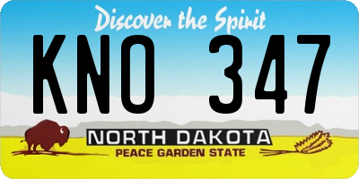 ND license plate KNO347