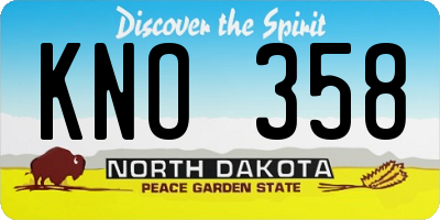 ND license plate KNO358
