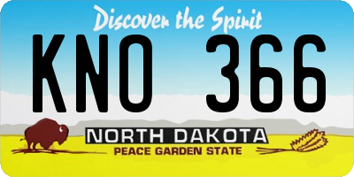 ND license plate KNO366