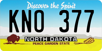 ND license plate KNO377