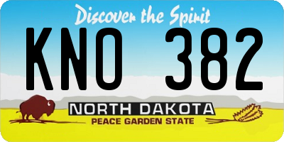 ND license plate KNO382