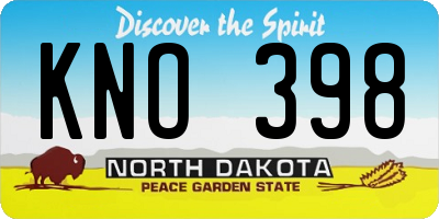 ND license plate KNO398