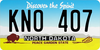 ND license plate KNO407