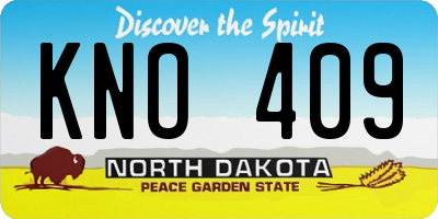ND license plate KNO409