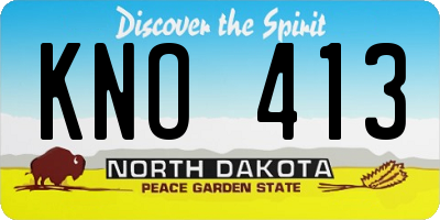 ND license plate KNO413