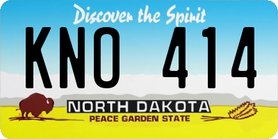 ND license plate KNO414