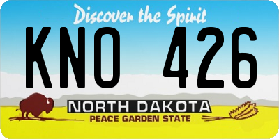 ND license plate KNO426