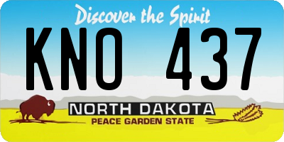 ND license plate KNO437