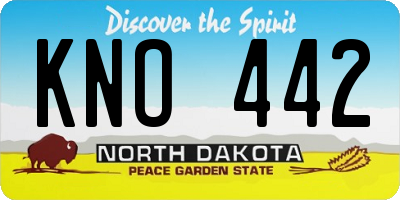 ND license plate KNO442