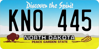 ND license plate KNO445