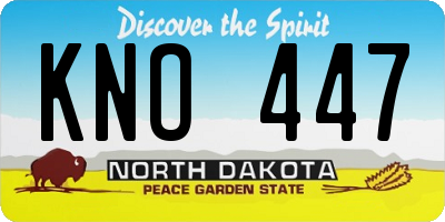 ND license plate KNO447