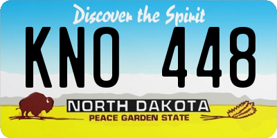 ND license plate KNO448