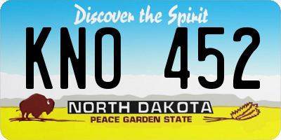 ND license plate KNO452