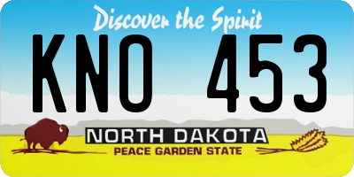 ND license plate KNO453