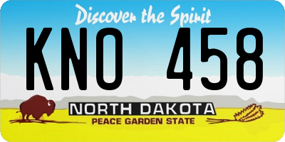 ND license plate KNO458