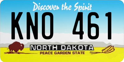 ND license plate KNO461